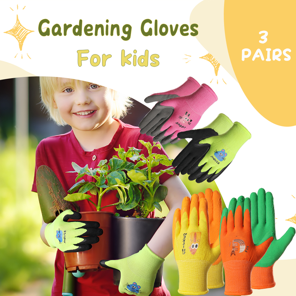 3 Pairs Kids Gardening Gloves, - огляд і ціна Gardening Tools 5 Year Old