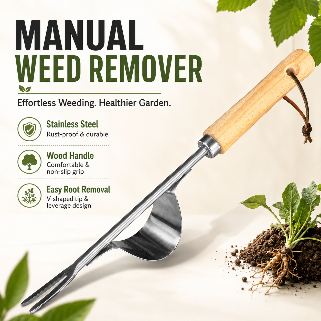 Manual Weed Remover, Stainless - огляд і ціна Grass Seed Spreader