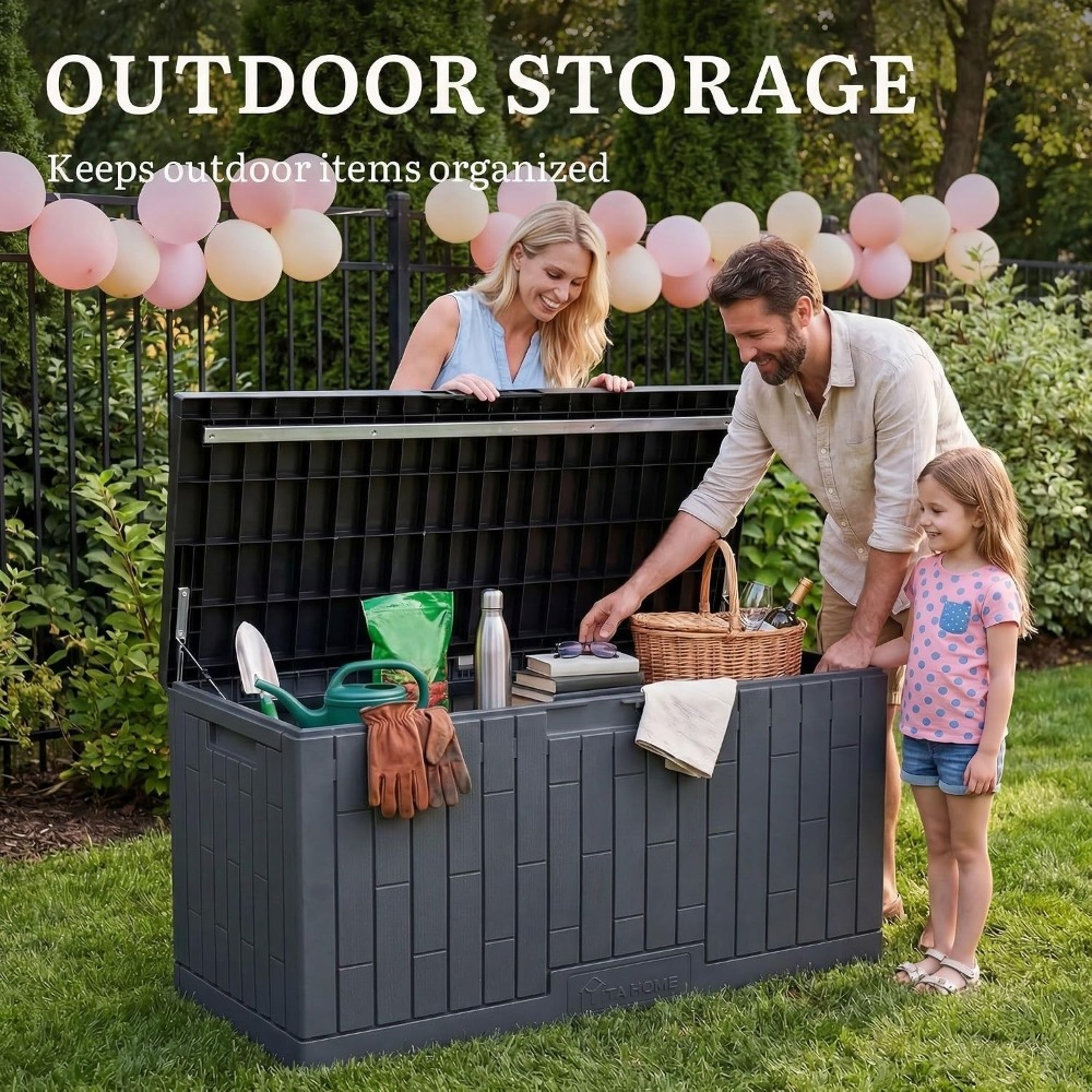 120 Gallon Large Deck Box - 53 - огляд і ціна Gardening Tools Lidl