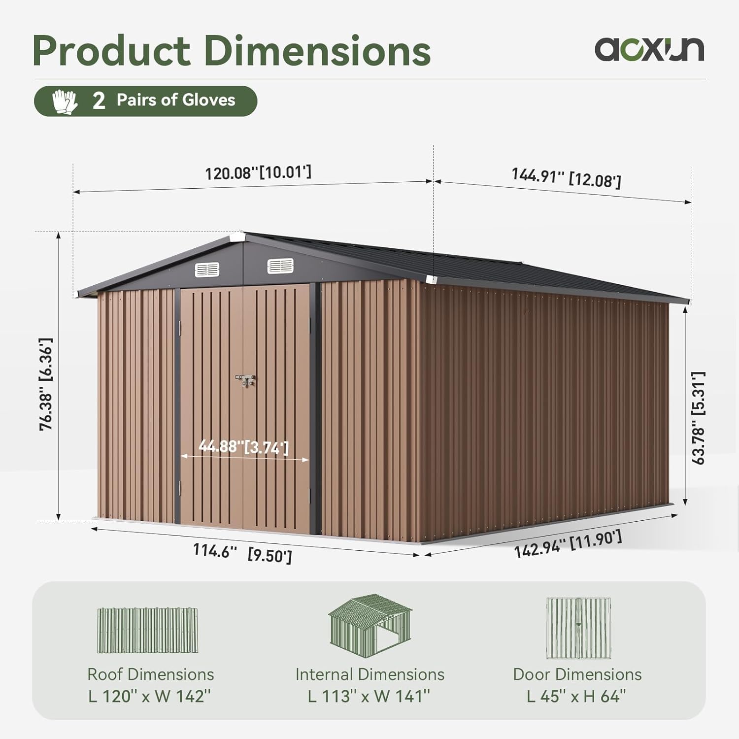 10 x 12FT Outdoor Storage Shed - огляд і ціна Gardening Tool