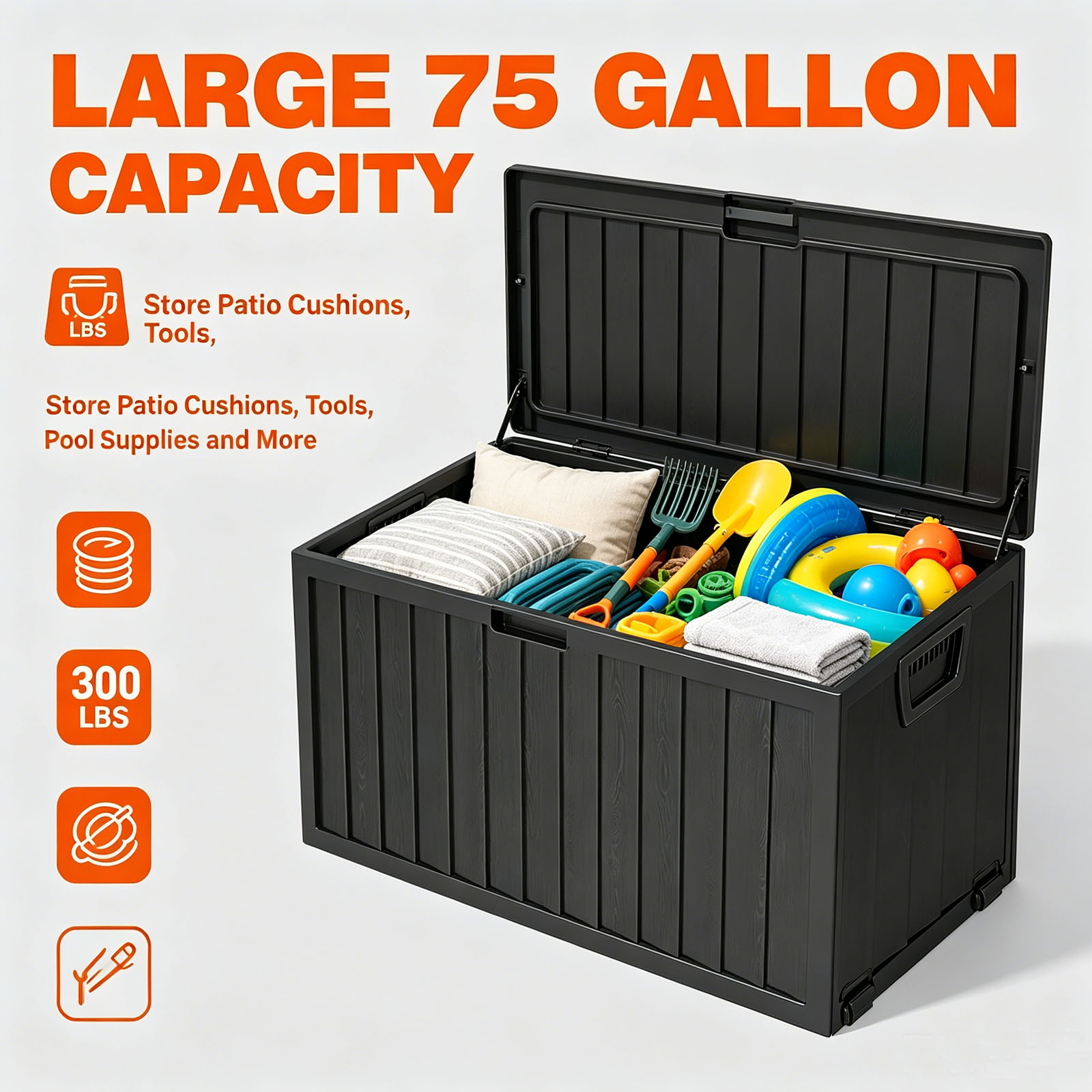 75 Gallon Outdoor Resin Deck S - огляд і ціна Gardening Tools Organizer