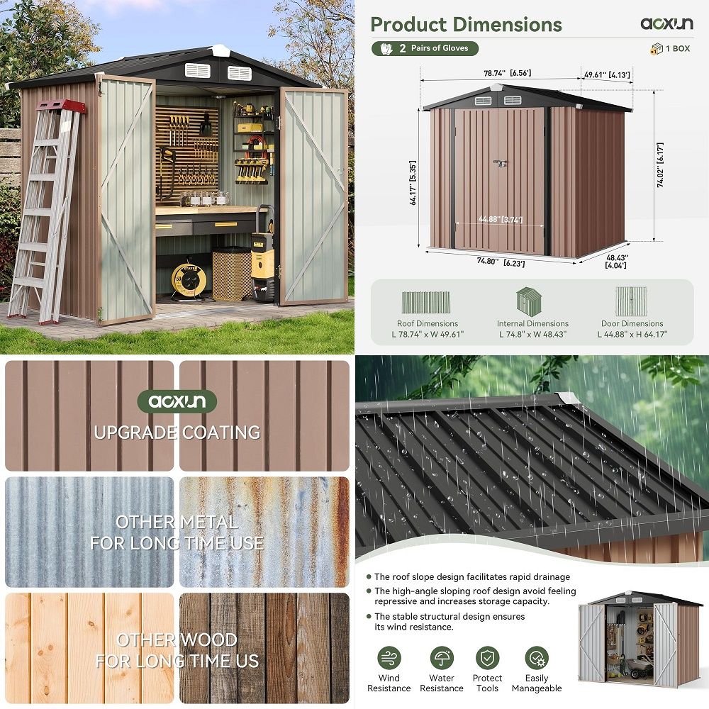 6.2x4 FT Shed Outdoor Storage  - огляд і ціна Gardening Tools B&Q