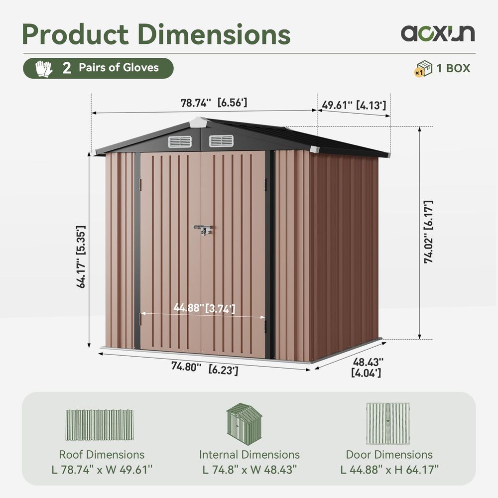 6.2x4 FT Shed Outdoor Storage  - огляд і ціна Gardening Tools B&Q