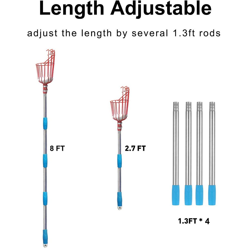 260cm Fruit Picker, Adjustable - огляд і ціна Gardening Tools Organizer